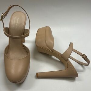 Used Tan Stuart Weitzman Platform Heels size 9
